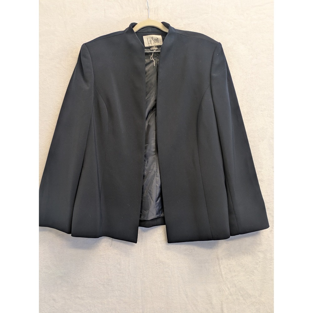 Le Suit Women's Black Polyester Jacket Size 14 Career‎ Business Formal